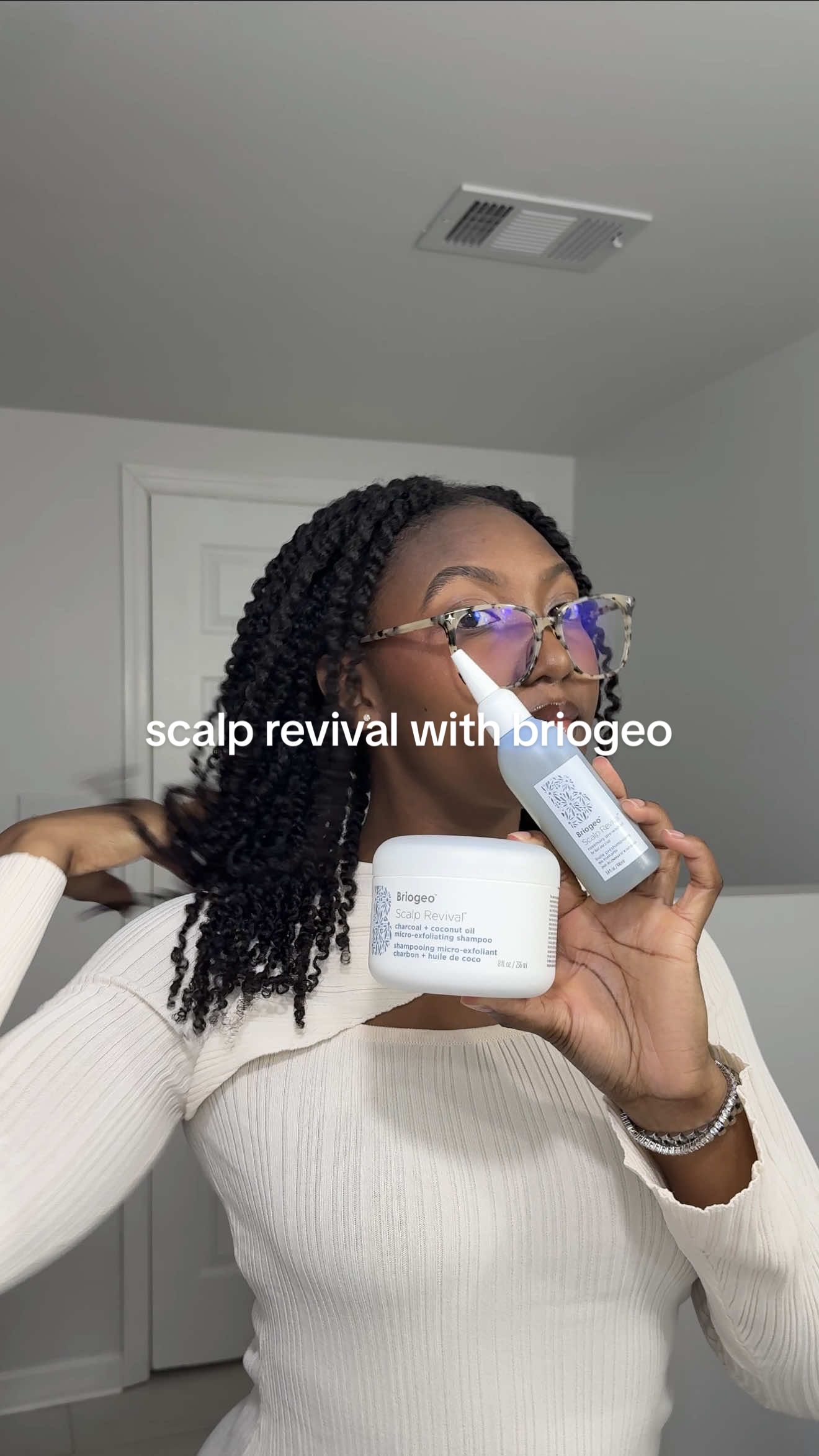 TikTok post by @camrynelyse_ for Briogeo. Caption reads: [...] products that actually perform from @Briogeo....