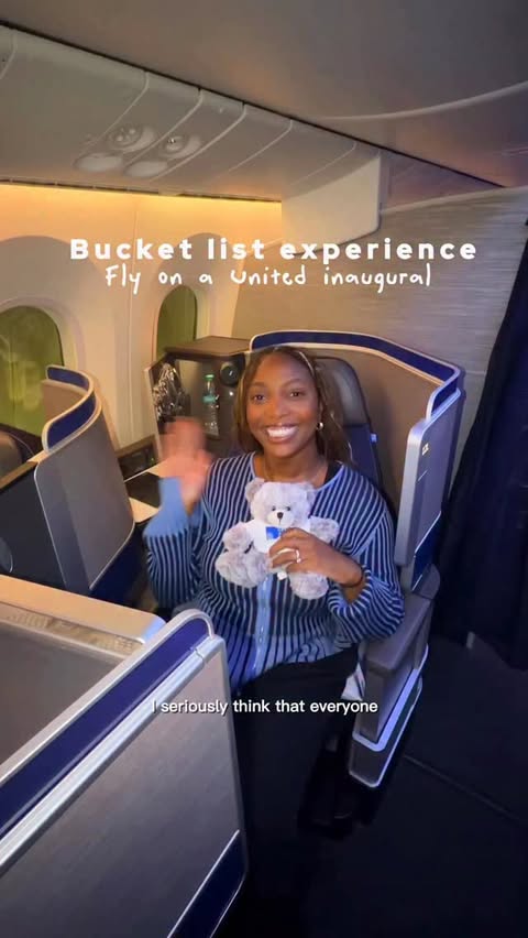 Instagram post by @lilmsawkward for United Airlines. Caption reads: #unitedpartner @United’s newest route is here! San....