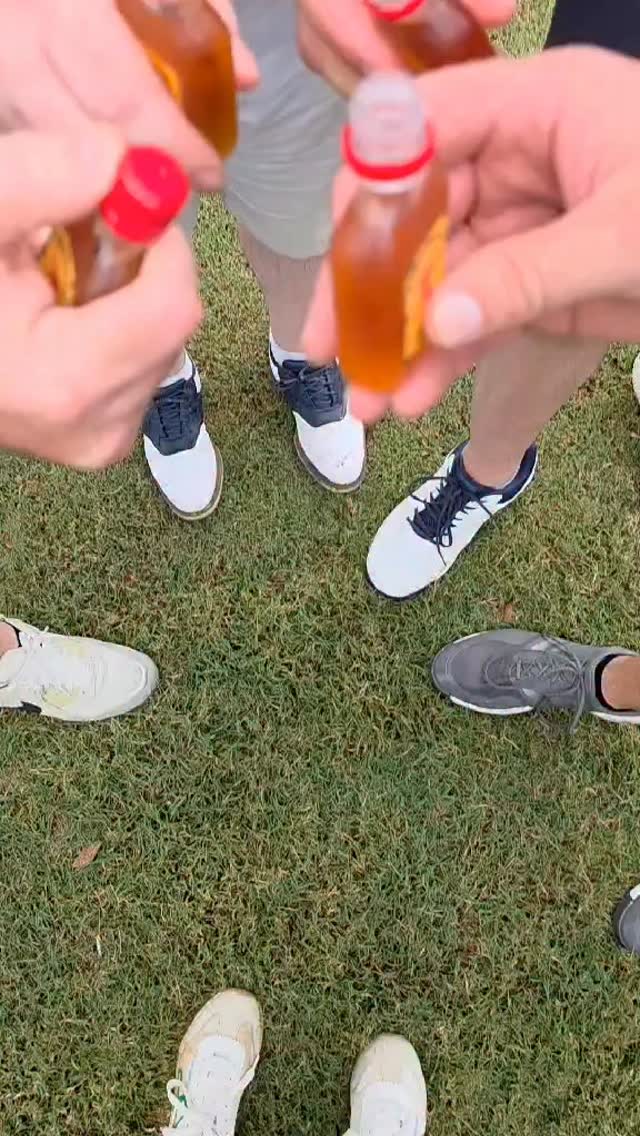 Instagram post by @thatoneduderyan for Fireball Whisky. Caption reads: I was forced to do birthday shot on the 18th hole....