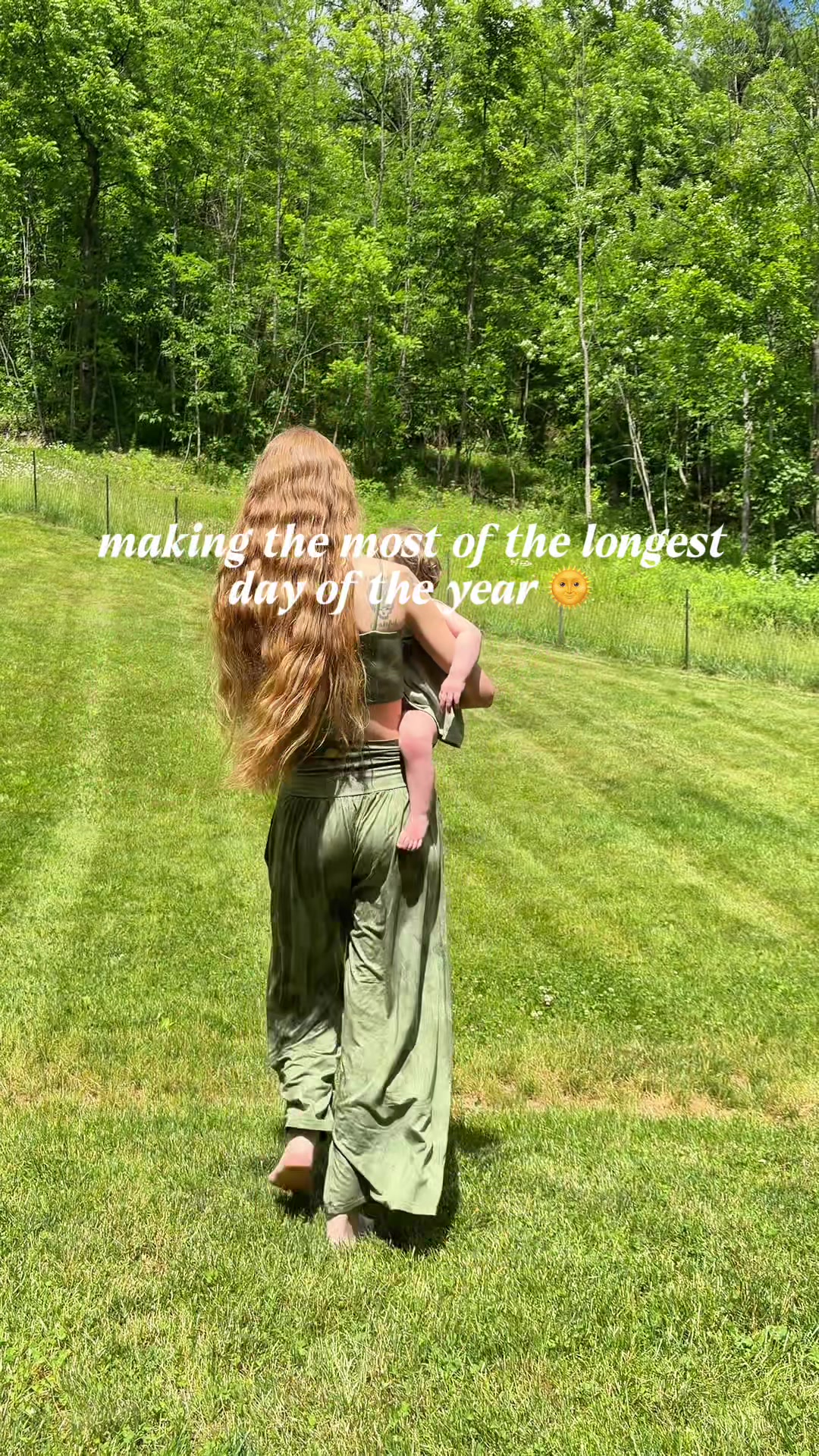 TikTok post by @consciouslykay for Aloha. Caption reads: [...] year) than toes in grass, baby on hip, &....