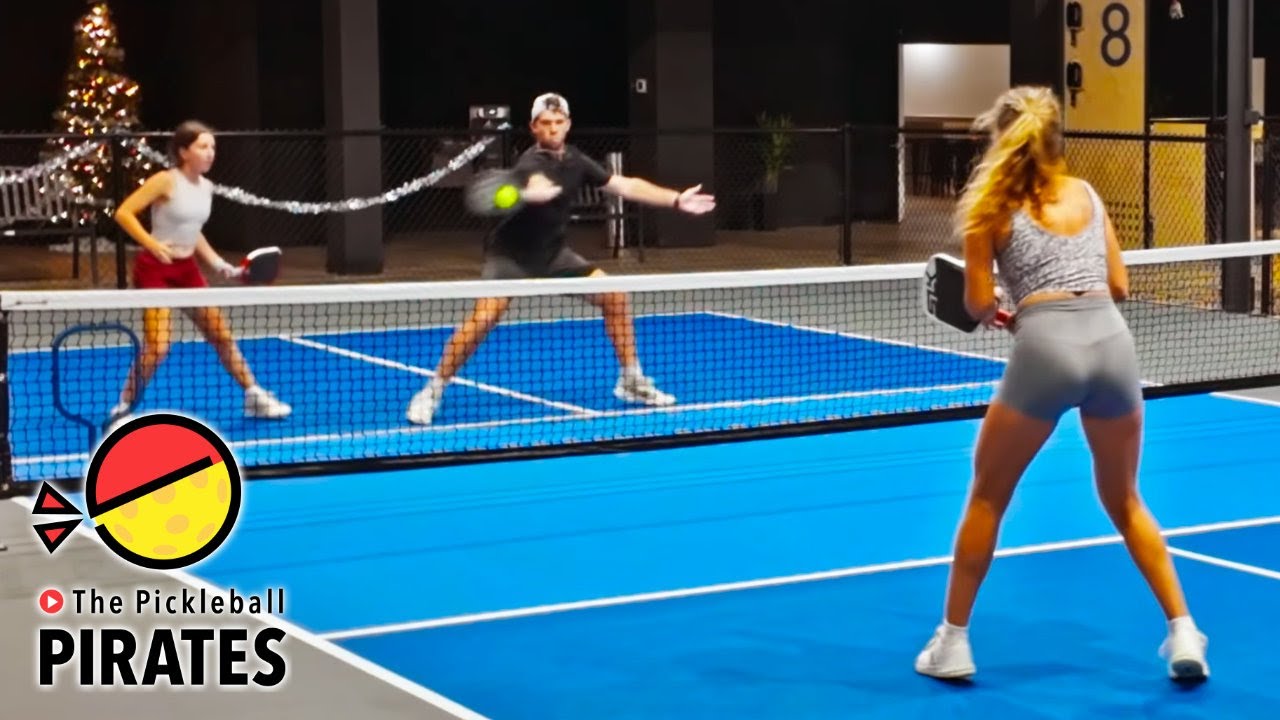 YouTube post by @ThePickleballPirates for Crbn Pickleball. Caption reads: What 5.0 Mixed Doubles Pickleball Looks Like.