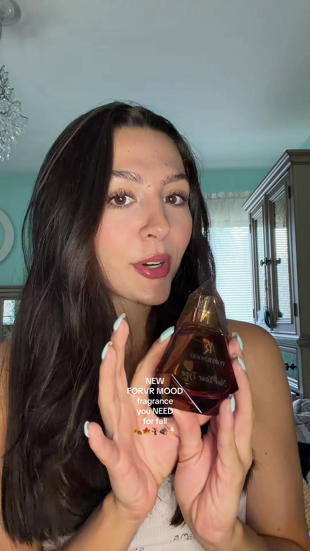 TikTok post by @alexxa_rosee for FORVR MOOD. Caption reads: gifted by FORVR MOOD the coziest fall scent I’ve....