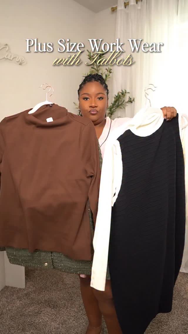 Instagram post by @fromheadtocurve for Talbots. Caption reads: #TalbotsPartner Plus Size Work Wear: As a former....