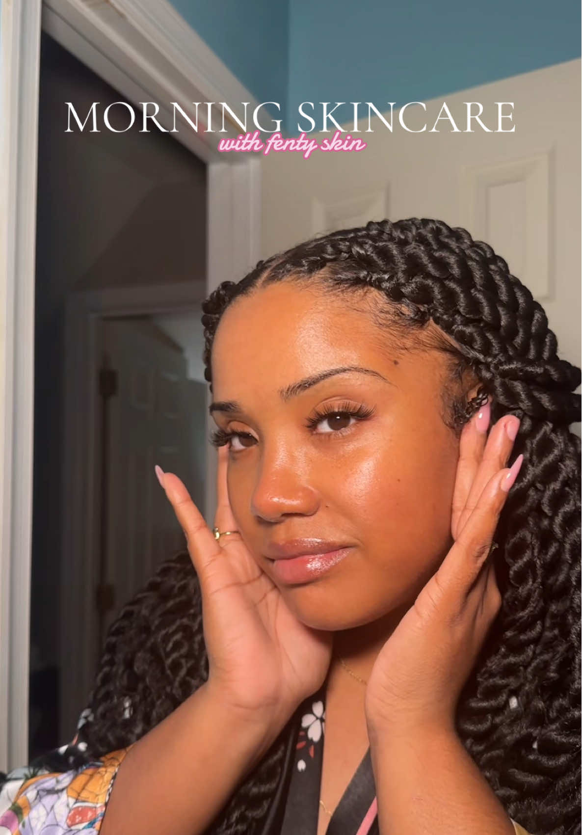 TikTok post by @prettyiconiccc for FENTY SKIN. Caption reads: [...] skincare with me using my favorite @Fenty....
