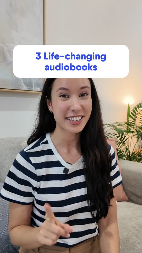 Instagram post by @investwithqueenie for Audible. Caption reads: These 3 audiobooks on Audible that honestly....