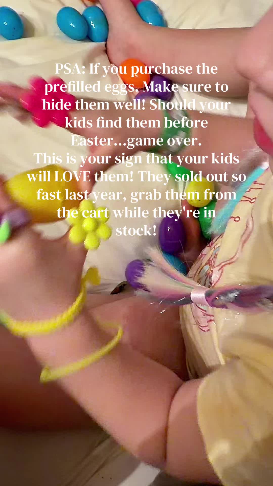 TikTok post by @klogan225 for Joyfy. Caption reads: [...] #easter #eastereggs #easteregg #egghunt....