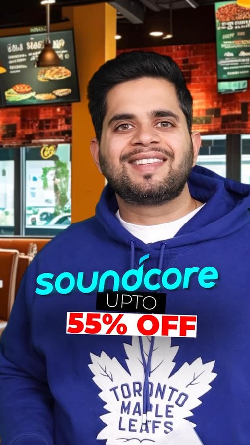 Instagram post by @rahulensky for Soundcore. Caption reads: Best Black Friday Deals on Headphones and....