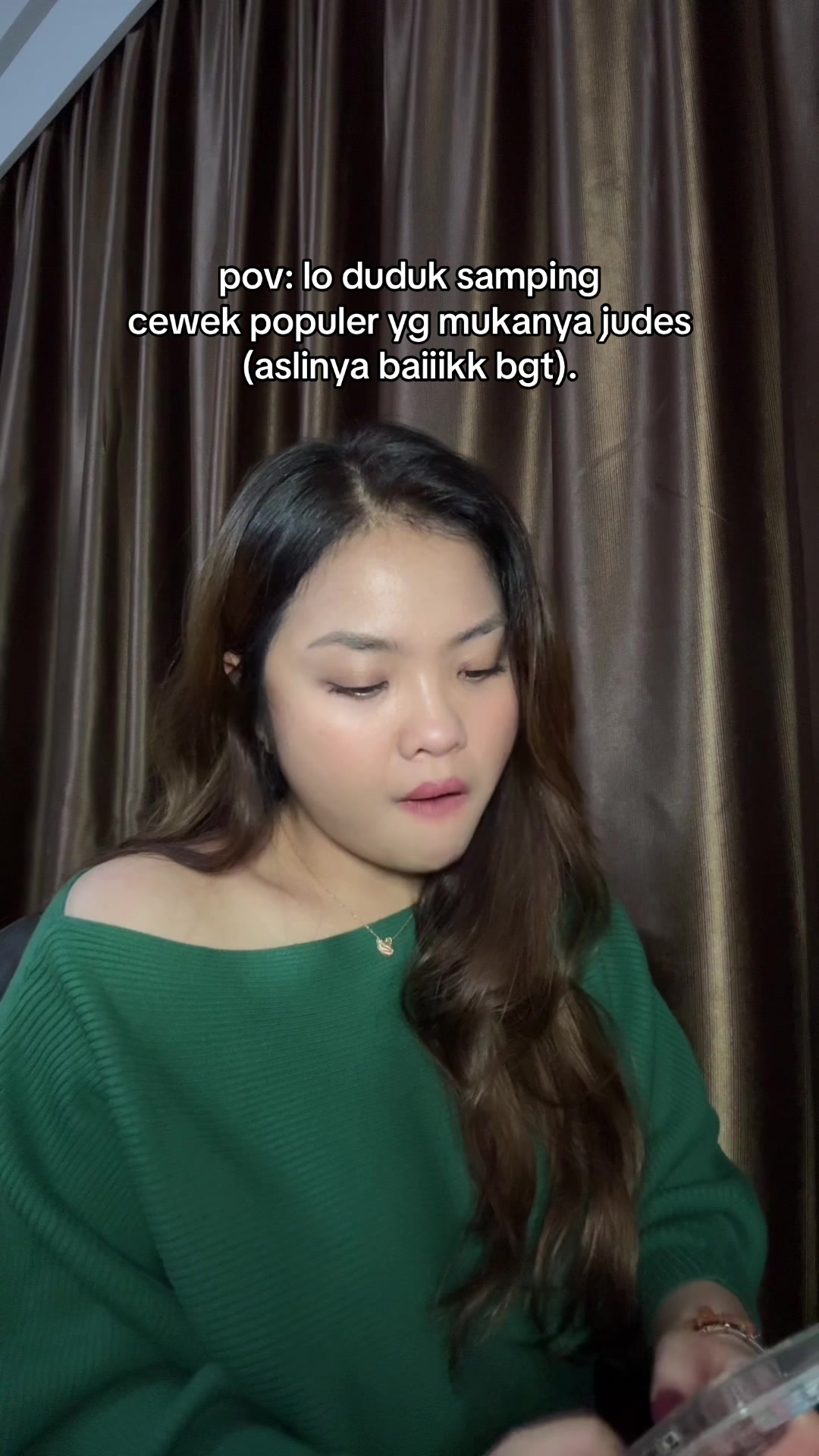 TikTok post by @bellswen for Matrix. Caption reads: padahal aslinya baik, ramah, humble, cakep,....