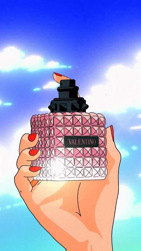 Instagram post by @andrewknives for Valentino Beauty. Caption reads: An icon, reimagined through digital artistry.

In....