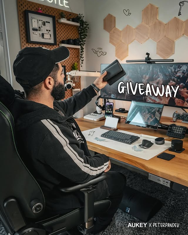 Instagram post by @peterpandev for Aukey. Caption reads: [...] ❤️ I’m SO excited to be teaming up with....