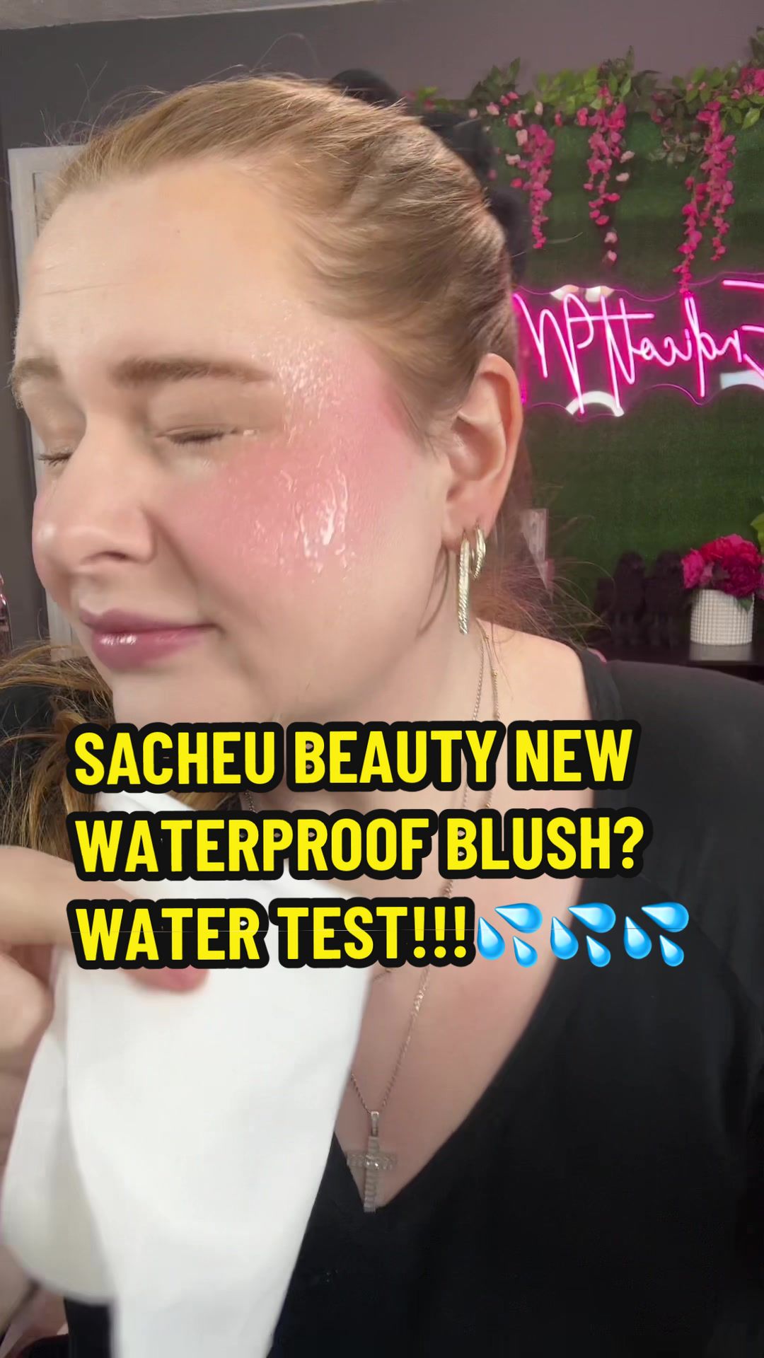TikTok post by @endicottmua for Sacheu. Caption reads: @SACHEU Beauty US NEW [...].