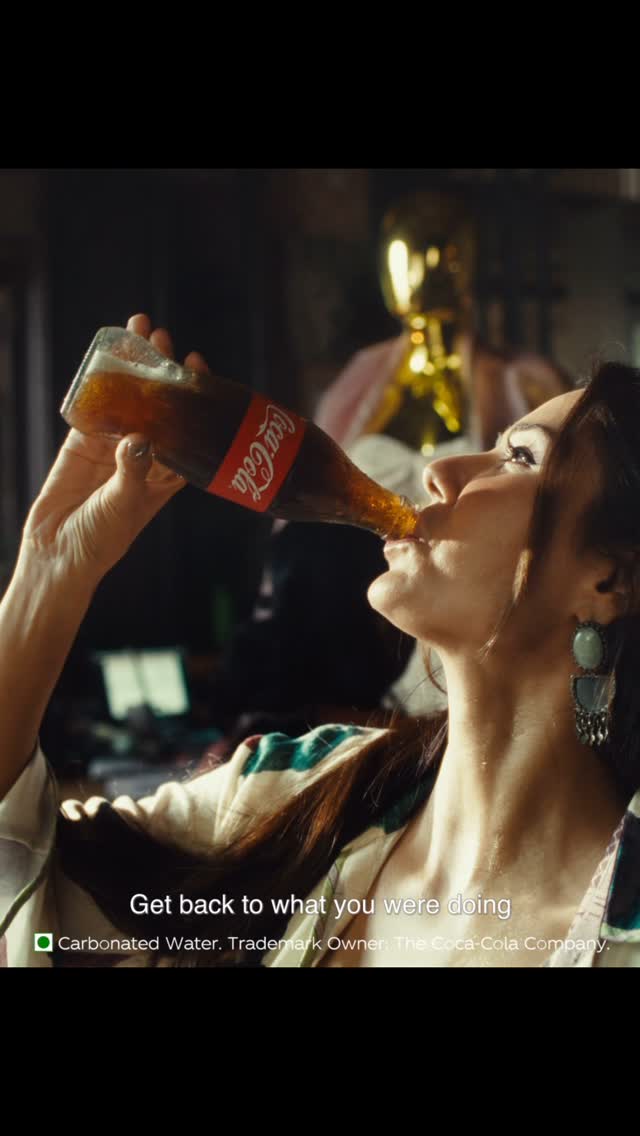 Instagram post by @sonambajwa for Coca-Cola India. Caption reads: Whether you’re losing steam mid-reel, forgetting....