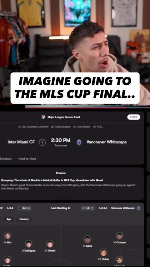 Instagram post by @mattyfc__ for POWERADE. Caption reads: had to pull up to the @mls cup final

presented by....