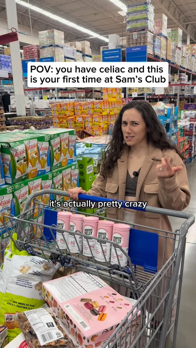 Instagram post by @celiacwithkayla for Wonderbelly. Caption reads: [...] had so many gluten free options?! #ad....