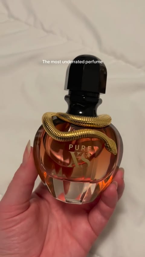 Instagram post by @finnolyaa for rabanne. Caption reads: Rabanne Pure XS is the sexiest femme fatale &....