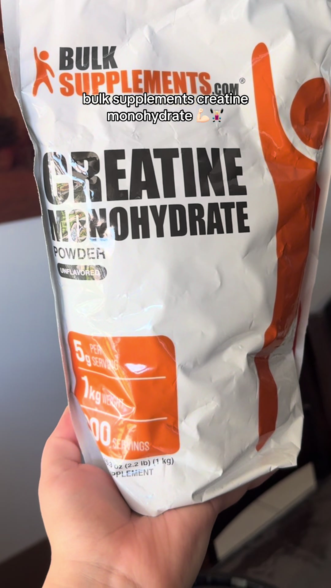 TikTok post by @kayyy559 for Bulk Supplements. Caption reads: @BULKSUPPLEMENTS #ad #TikTokShop #creatine #fyp.