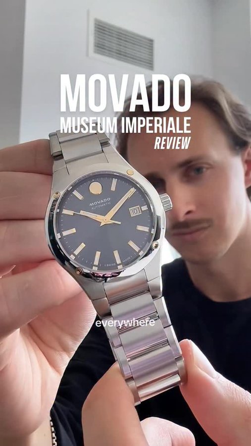 Instagram post by @itschadalexander for Movado. Caption reads: The New @movado Museum Imperiale - a reflection of....