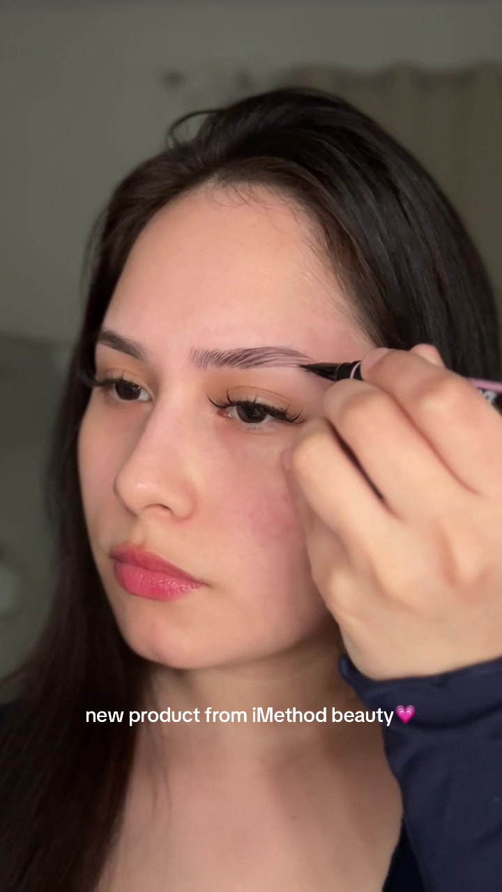 TikTok post by @mvnav for iMethodBeauty. Caption reads: [...] using is black #eyebrows #eyeliner....