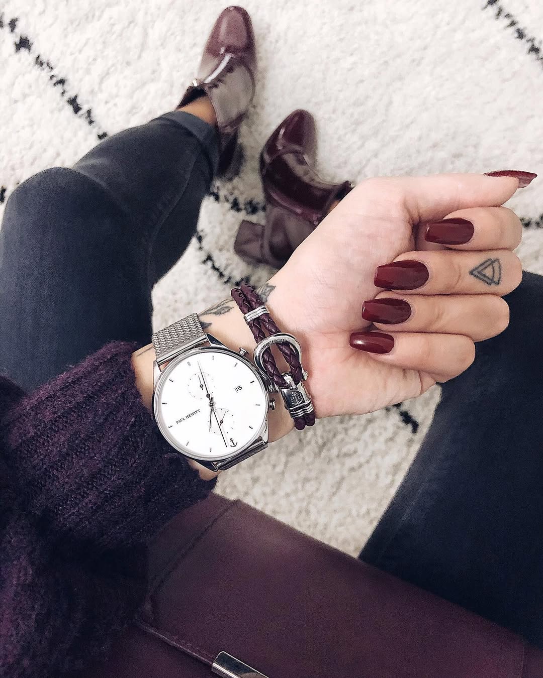 Instagram post by @cecile.brwsk for PAUL HEWITT. Caption reads: Match parfait de ma nouvelle montre @paul_hewitt....