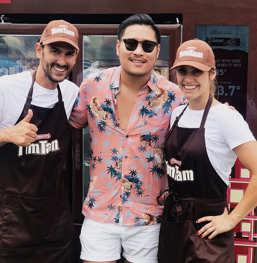 Instagram post by @davidvu.mkr for Gelato Messina. Caption reads: How “cool” is this?! Tim Tam x Gelato Messina’s....