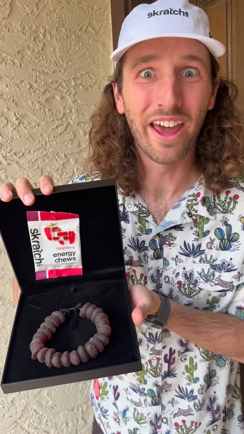 Instagram post by @kalebs_adventures for Skratch Labs. Caption reads: [...] in it tracks ❤️ From 2/12 to 2/16, Skratch....