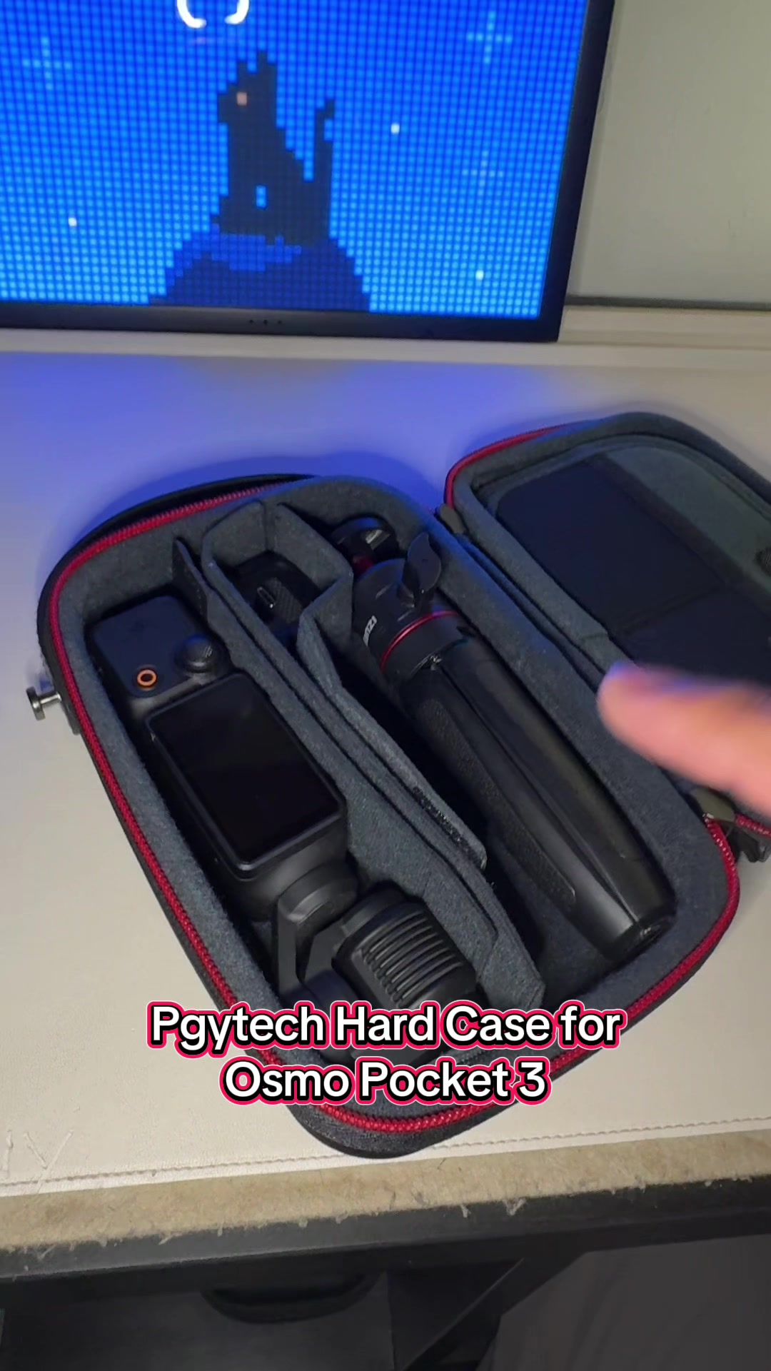 TikTok post by @theonetechguy for PGYTECH. Caption reads: @PGYTECH #pgytech #djiosmopocket3 [...].