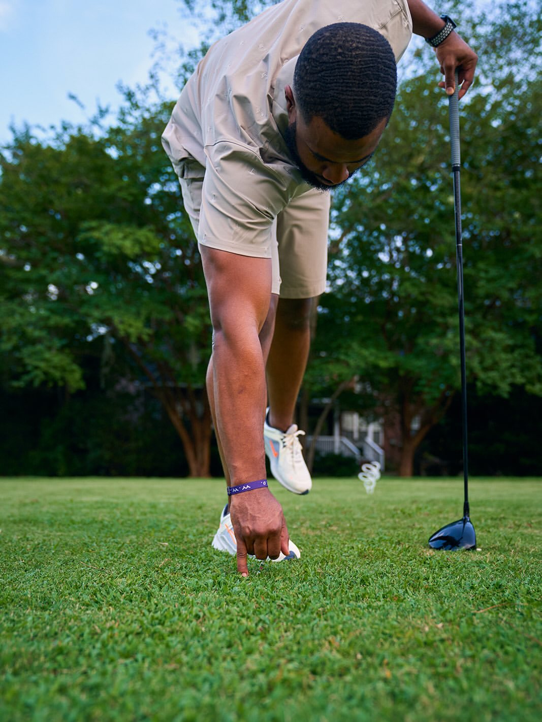 Instagram post by @thebutler_ for Fabletics Men. Caption reads: 🗣️Fore!!! @fableticsmen hit with this Don 2-piece....