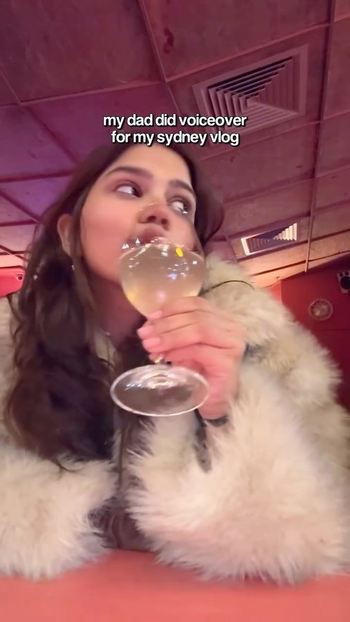 Instagram post by @srishtigargg for L’oréal Professionnel. Caption reads: #AD Flew across the world, got roasted by my dad....