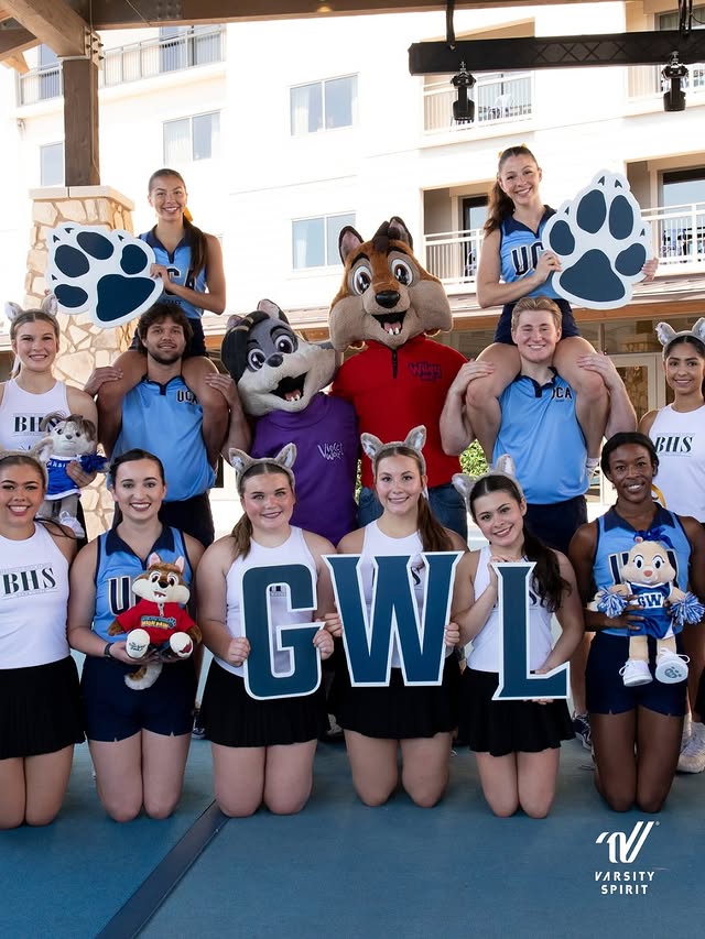 Instagram post by @ucaupdates for Varsity Spirit. Caption reads: Have you met any of these friends at....