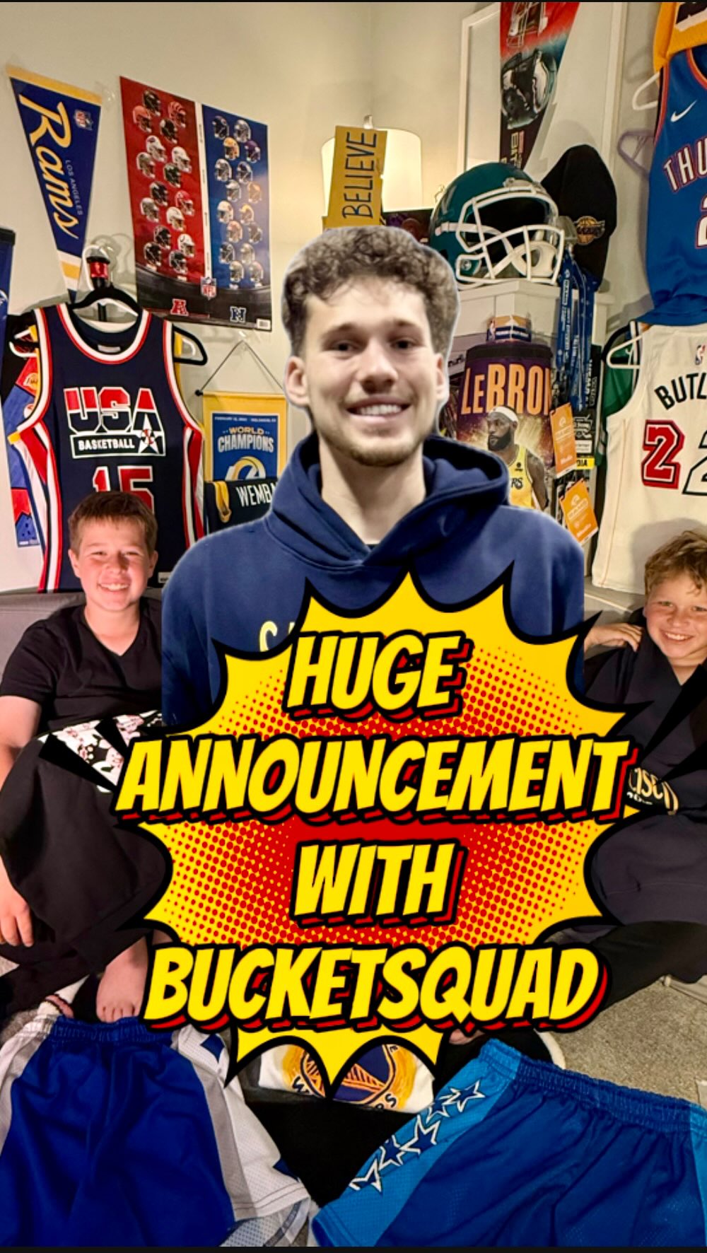 Instagram post by @kidssportsreporters for Bucketsquad. Caption reads: [...] new sponsorship with @jesser and the....