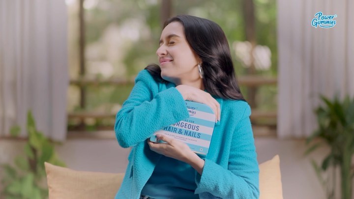 Instagram post by @shraddhakapoor for Power Gummies. Caption reads: Beautiful hair begins with Nutrition 💁🏻‍♀️
Yes....