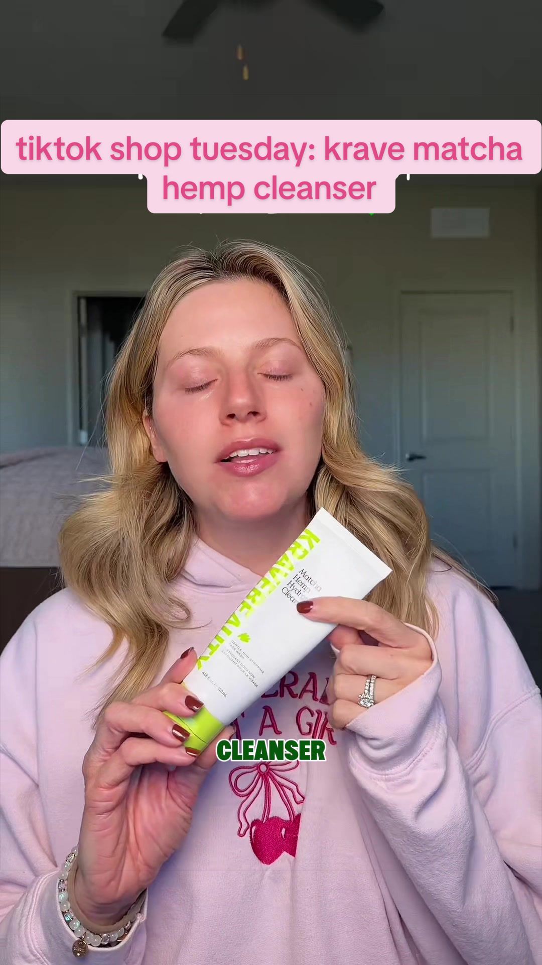 TikTok post by @skincarewithshelbs for KraveBeauty. Caption reads: [...] i can’t seem to stop using!!! @KraveBeauty....