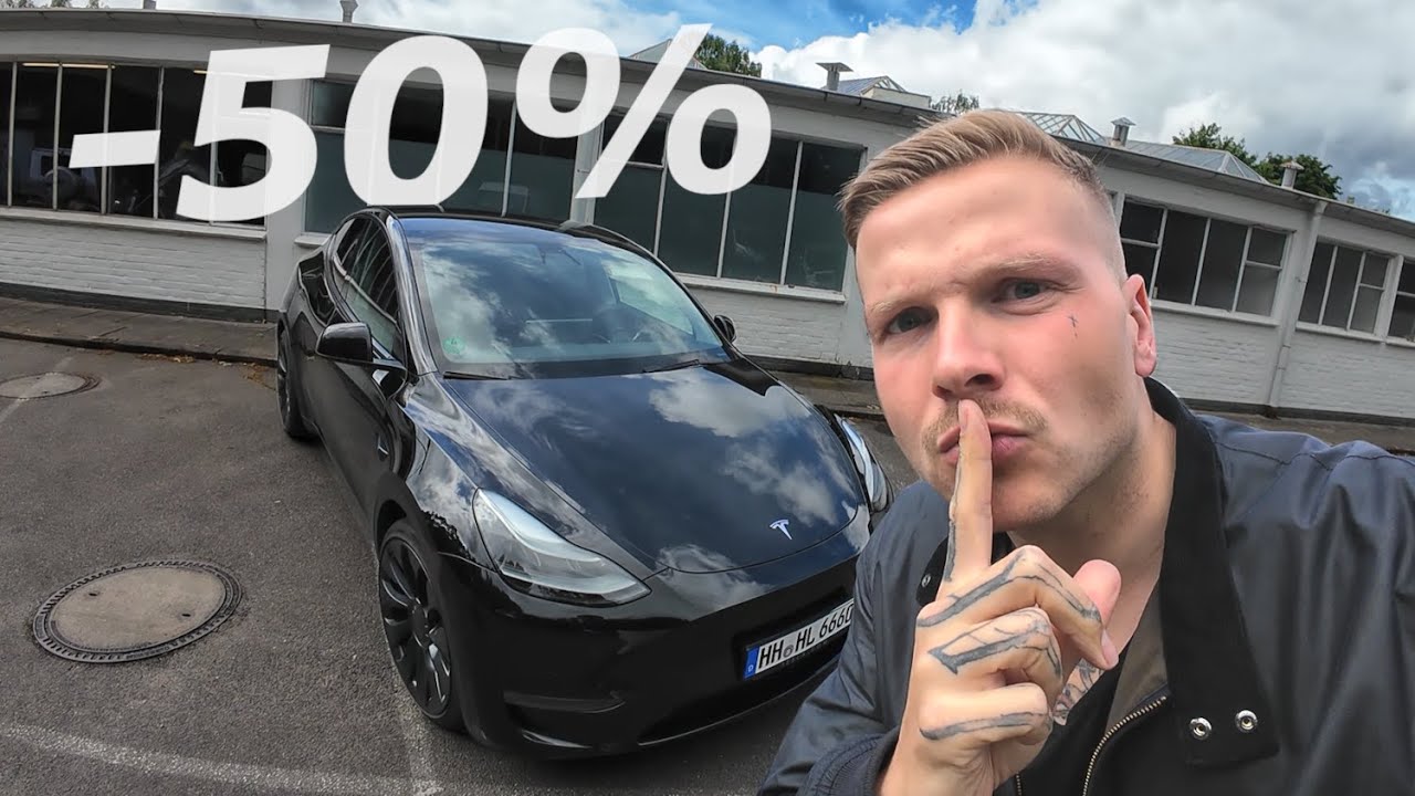 YouTube post by @HagenLausse for OOONO. Caption reads: Tesla prices are in free fall! Should you buy now?.