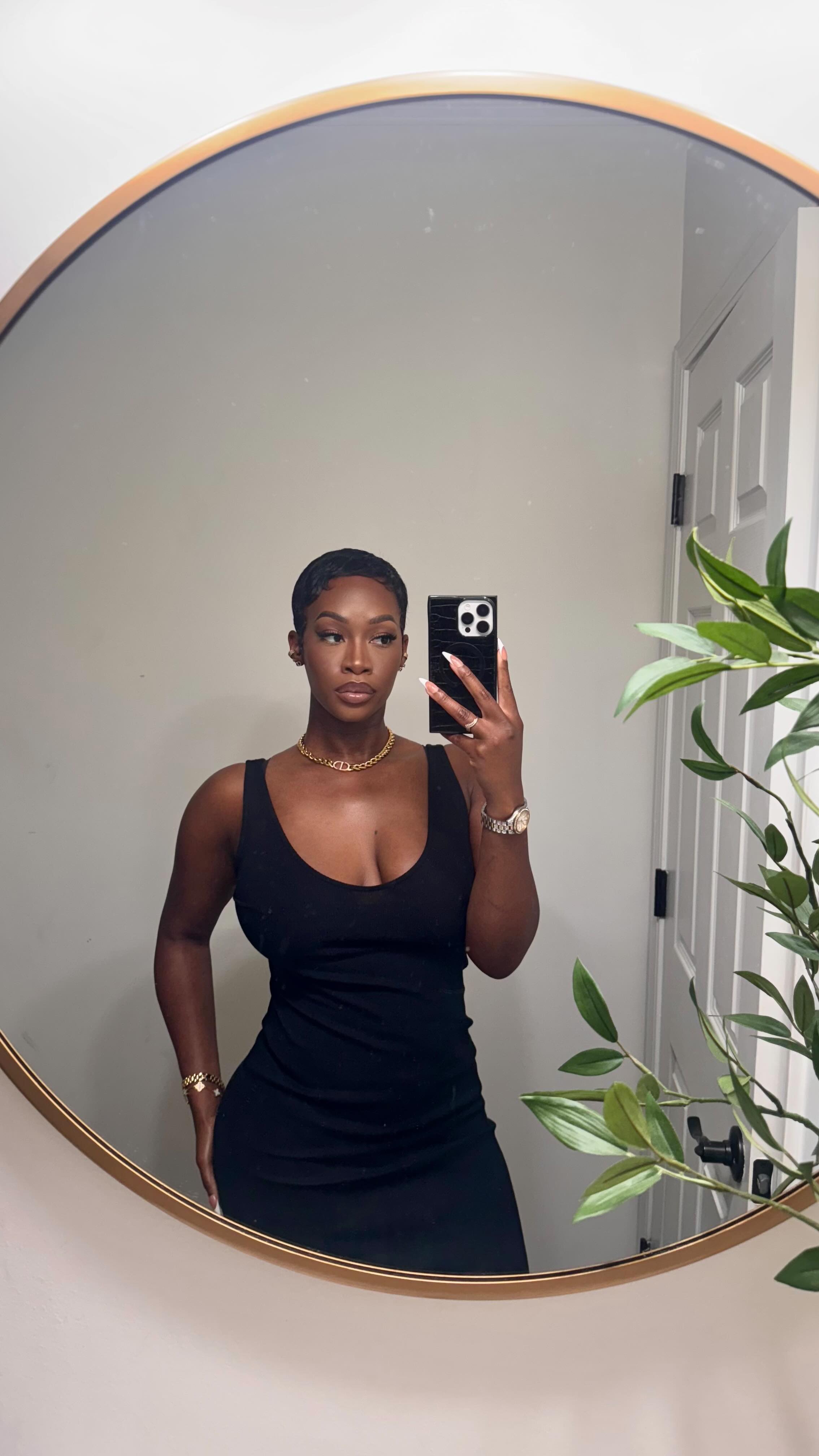 Instagram post by @maya_galore for Keys Soulcare. Caption reads: My skin but better makeup 🖤 Comment SHOP & I’ll....