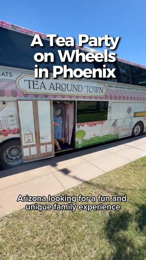 Instagram post by @az_familyadventures for Tea Around Town. Caption reads: [...] a unique way to experience Phoenix?....