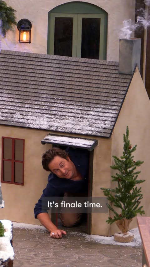 Instagram post by @joannagaines for Food Network. Caption reads: Check out a sweet sneak peek at the Gingerbread....