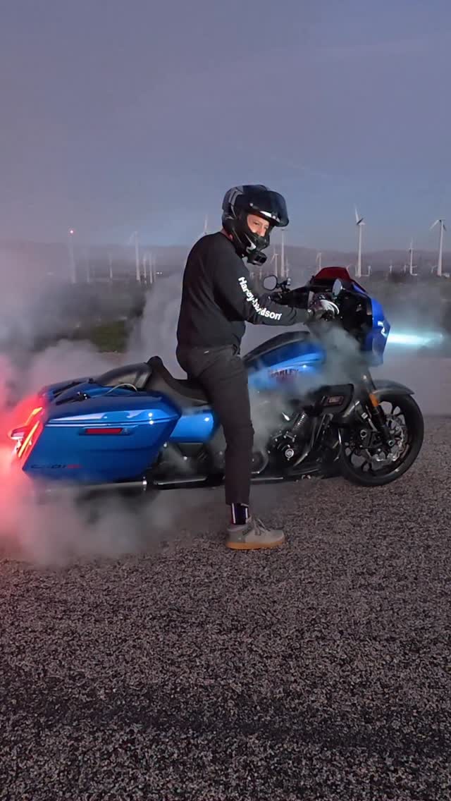 Instagram post by @cyclefanatix for Michelin. Caption reads: [...] garage ?? @harleydavidson....