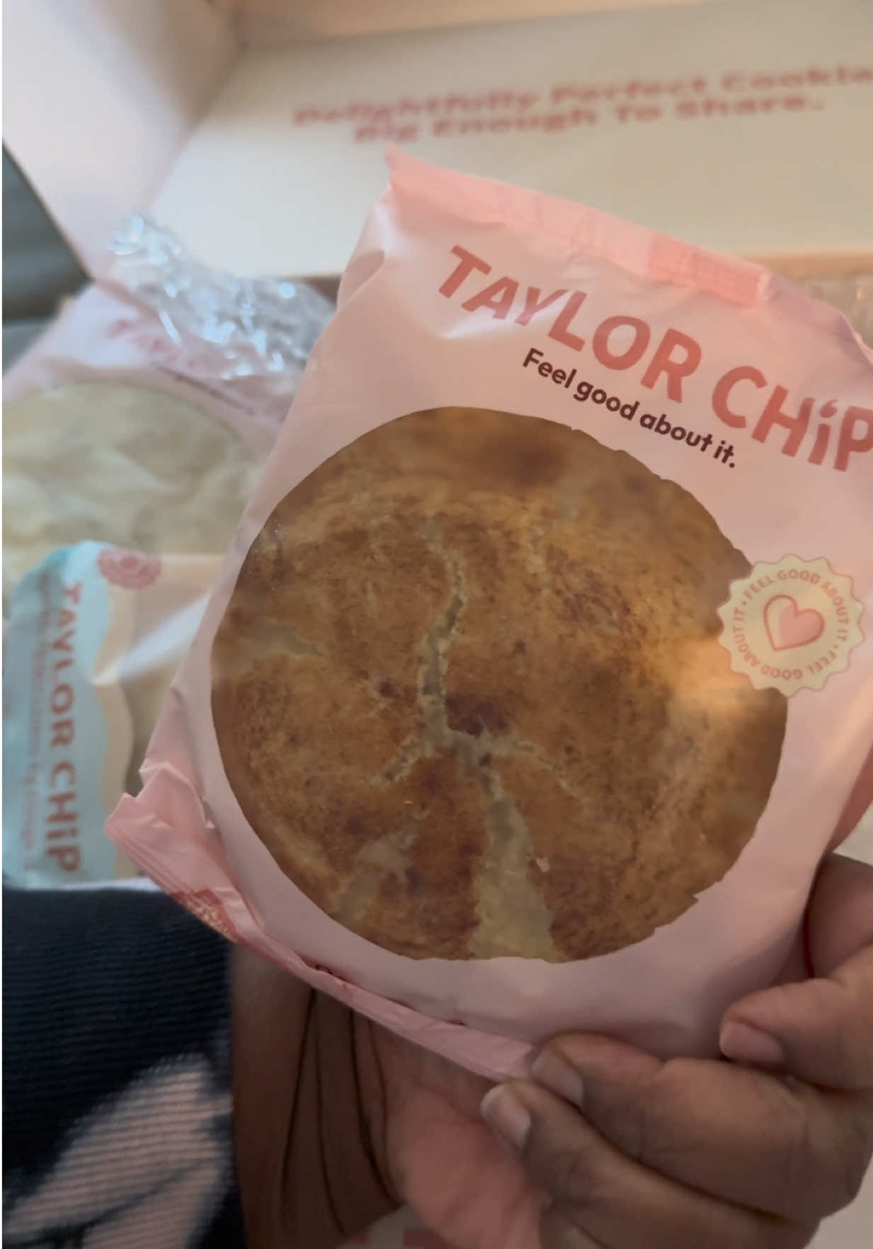 TikTok post by @luvprissyp for Taylor Chip. Caption reads: @Taylor Chip #cookies are delicious [...].