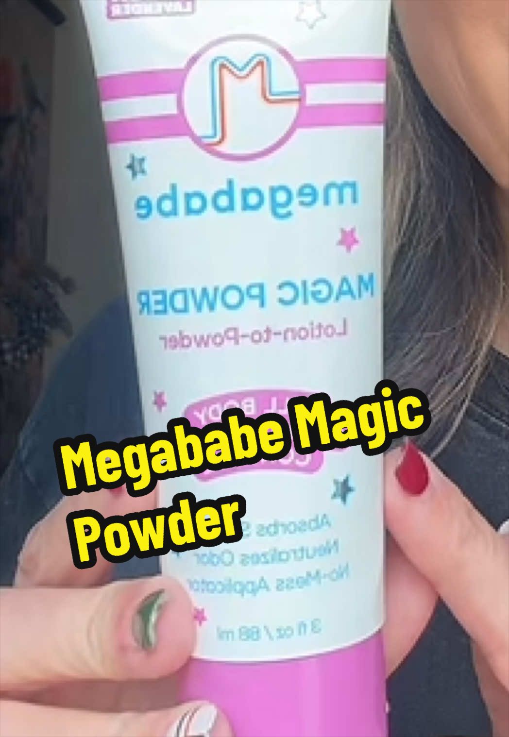 TikTok post by @shalaekinsey for Megababe. Caption reads: @Megababe #deoderant #beautyproducts #magicpowder....