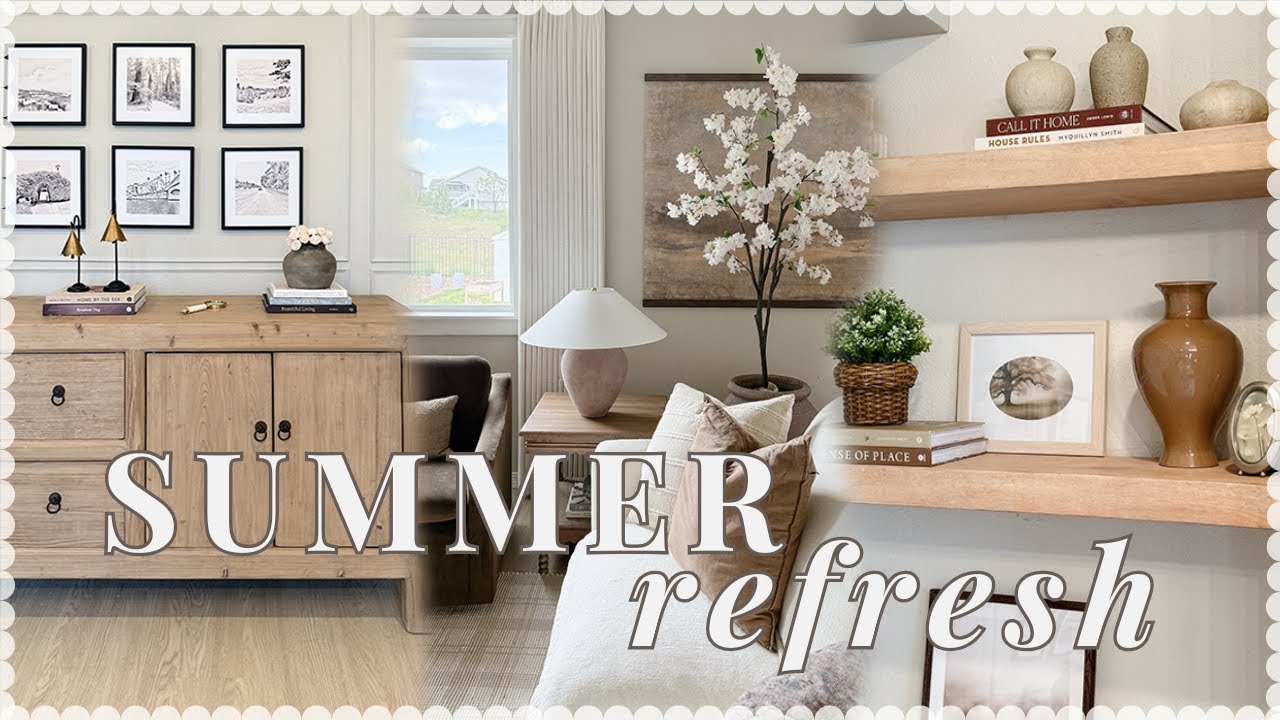 YouTube post by @kenziemac for Zara Home. Caption reads: SUMMER DECORATING + REFRESH in the living room!....