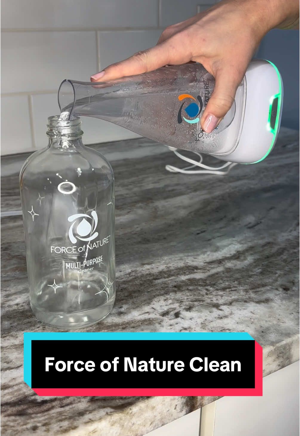 TikTok post by @sparklylife for Force of Nature Clean. Caption reads: [...] to @Cleaninglover92 Try out @Force of Nature....