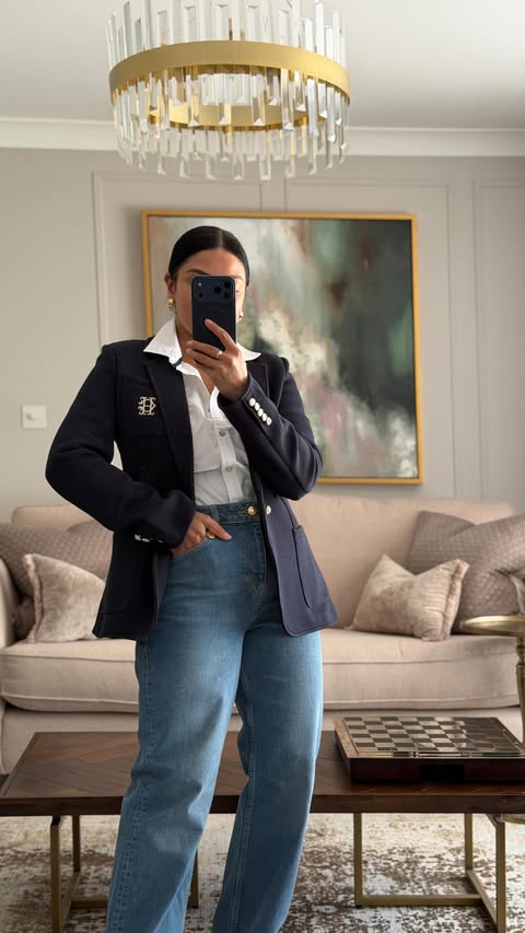 Instagram post by @poonamwalid for Holland Cooper. Caption reads: Styling @hollandcooperclothing new in. Clean, chic....