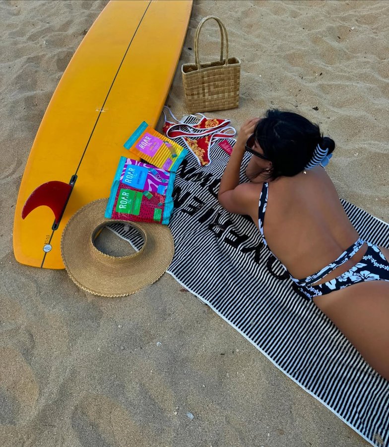 Instagram post by @keanicanullo for ROAR Organic. Caption reads: OBSESSED with @roarorganic 😍 #roarorganicpartner....