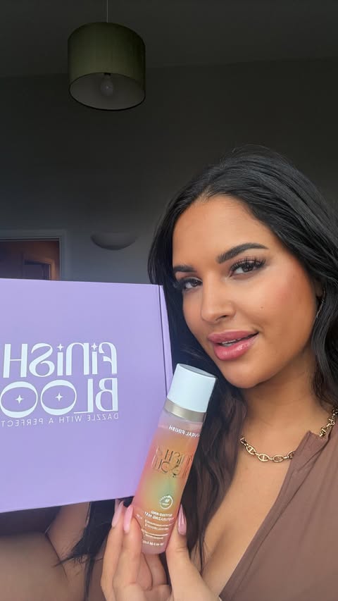 Instagram post by @thebrowneyes_lady for Sintillate Talent. Caption reads: ✨ FiniSH & Bloom ✨
A dermatologically tested....