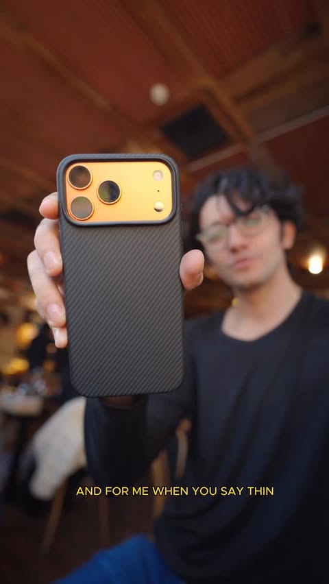 Instagram post by @xeetechcare for PITAKA. Caption reads: iPhone 17 Pro has a BIG Problem. Dw Pitaka is....