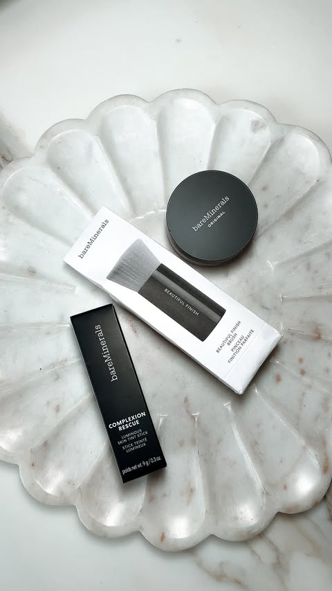 Instagram post by @taraturnure for bareMinerals. Caption reads: [...] we put on our skin. - The iconic....