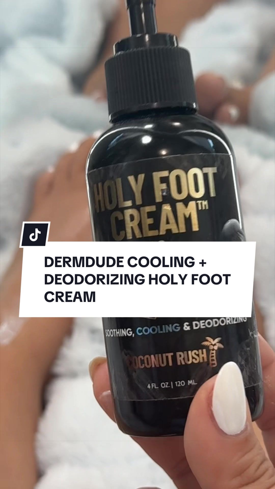 TikTok post by @blondemillenial for Derm Dude. Caption reads: [...] #dryfeet #pedicure #mensgrooming @Derm Dude.
