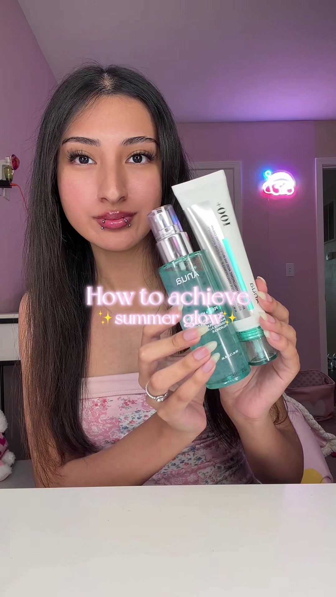 TikTok post by @princess.plum for Anua Store US. Caption reads: [...] #kbeauty #wonyoungism @anua_global @Anua....