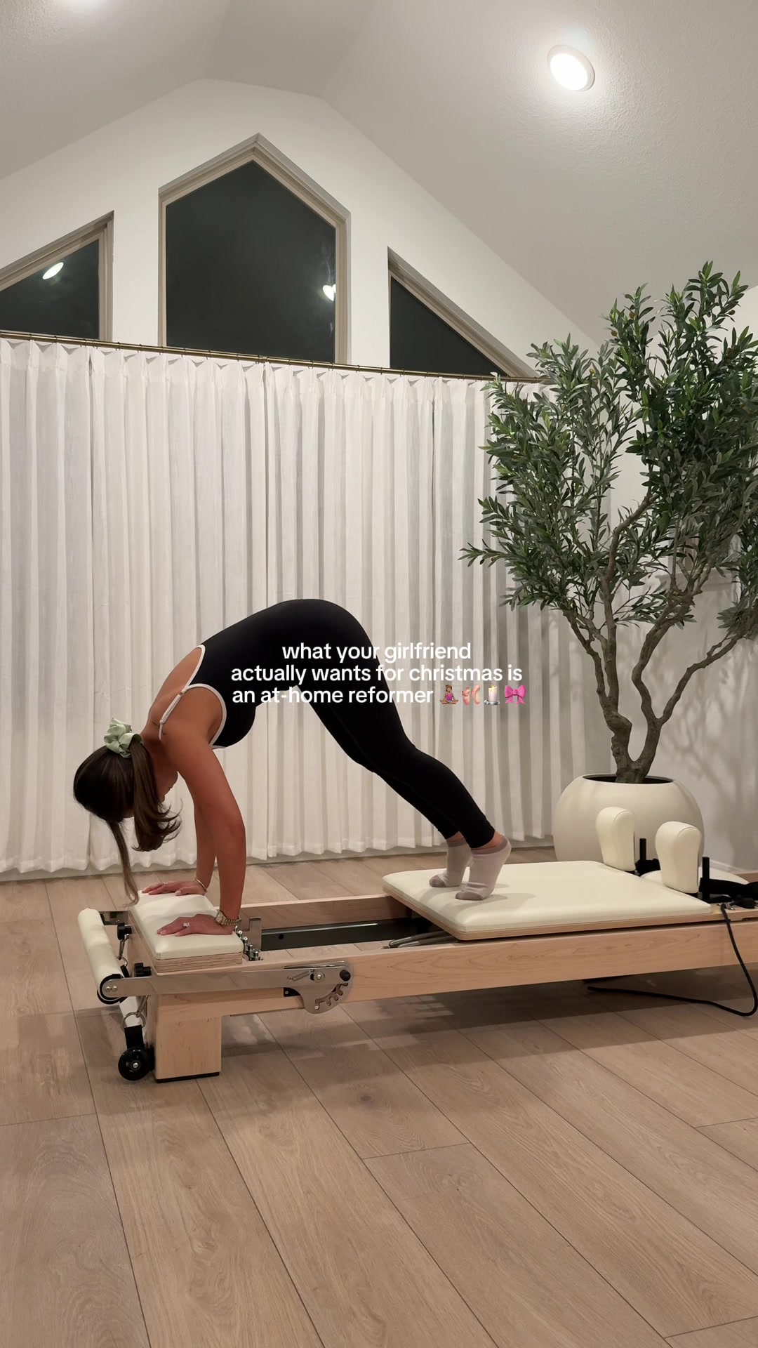 TikTok post by @sarah.marelli for Your Reformer. Caption reads: [...] girl’s dream come true 🧘‍♀️🎀🍵 and @Your....