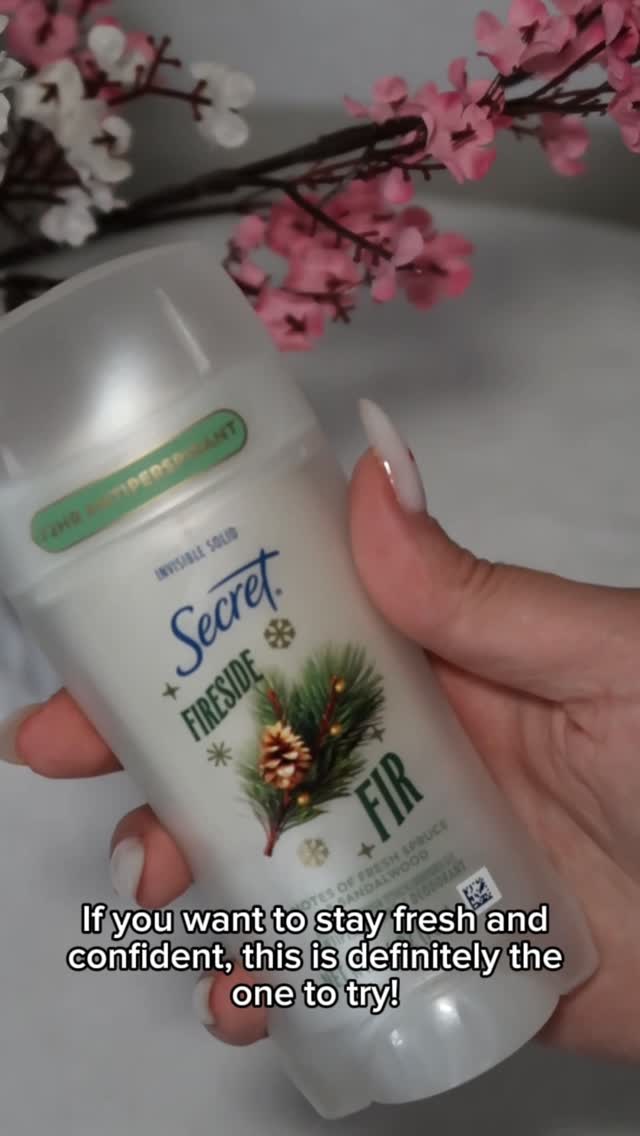 Instagram post by @noniashvili.ia for Secret Deodorant. Caption reads: Winter freshness with  @secretdeodorant 🌲✨ my....